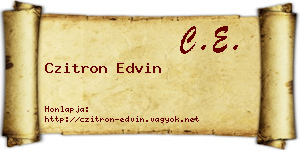 Czitron Edvin névjegykártya